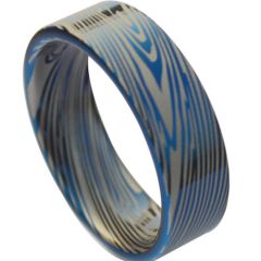 (Wholesale)Tungsten Carbide Pipe Cut Damascus Ring - TG3823