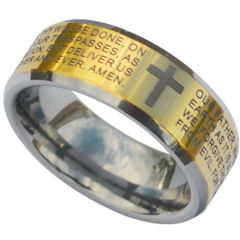 (Wholesale)Tungsten Carbide Cross Prayer Ring - TG3832