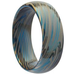 (Wholesale)Tungsten Carbide Dome Damascus Ring - TG3833