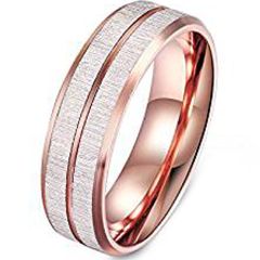 (Wholesale)Rose Tungsten Carbide Imitate Meteorite Ring - TG385A