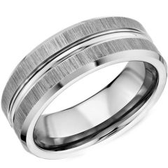 (Wholesale)Tungsten Carbide Center Groove Ring - TG3874