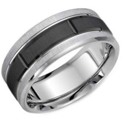 (Wholesale)Tungsten Carbide Horizontal Groove Ring - TG3893