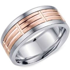 (Wholesale)Tungsten Carbide Vertical & Horizontal Groove Ring-38