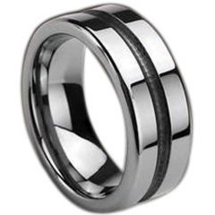 (Wholesale)Tungsten Carbide Center Groove Ring - TG389