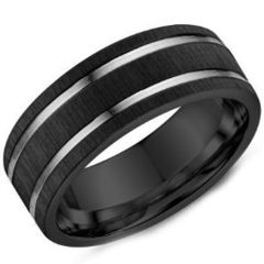 (Wholesale)Tungsten Carbide Double Groove Ring - TG3907