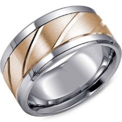 (Wholesale)Tungsten Carbide Horizontal & Diagonal Groove Ring-39