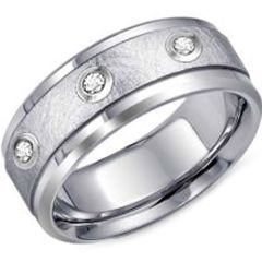 (Wholesale)Tungsten Carbide Three Stone Ring - TG3916