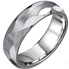 (Wholesale)Tungsten Carbide Faceted Ring - TG3921