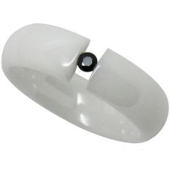 (Wholesale)White Ceramic Solitaire Ring - TG3946