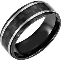 (Wholesale)Tungsten Carbide Ring With Carbon Fiber-TG4003