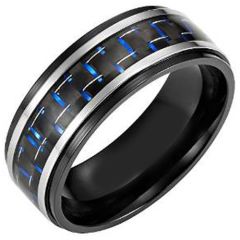 (Wholesale)Tungsten Carbide Ring With Carbon Fiber-TG4008