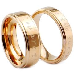 (Wholesale)Tungsten Carbide Ring With Custom Engraving - TG4028