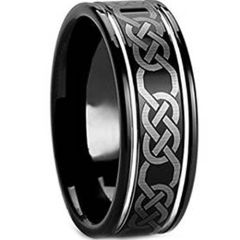 (Wholesale)Tungsten Carbide Double Groove Celtic Ring - TG4060
