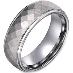 (Wholesale)Tungsten Carbide Faceted Ring - TG4072