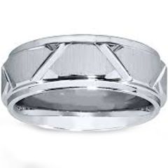 (Wholesale)Tungsten Carbide Triangle Angle Groove Ring - TG4079
