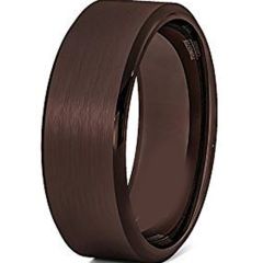 (Wholesale)Tungsten Carbide Espresso Step Edges Ring - TG4086AA