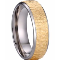 (Wholesale)Tungsten Carbide Hammered Ring - TG4101AA