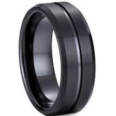 (Wholesale)Black Tungsten Carbide Ring - TG4164