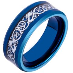 (Wholesale)Tungsten Carbide Beveled Edges Dragon Ring - TG4195