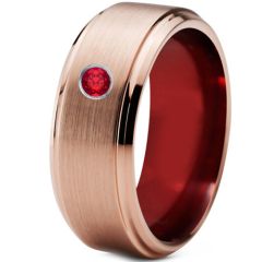(Wholesale)Tungsten Carbide Ring With Created Ruby - TG4254