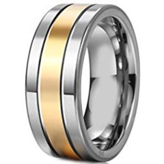 (Wholesale)Tungsten Carbide Double Groove Ring - TG4256