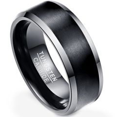 (Wholesale)Tungsten Carbide Beveled Edges Ring - TG4308