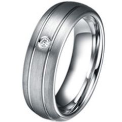 (Wholesale)Tungsten Carbide Ring With Cubic Zirconia - TG4412