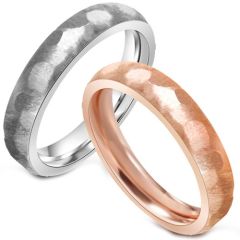 (Wholesale)Tungsten Carbide Hammered Ring - TG4438