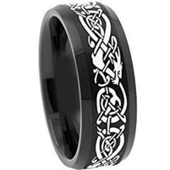 (Wholesale)Black Tungsten Carbide Dragon Ring - TG4488AA