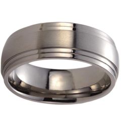 (Wholesale)Tungsten Carbide Double Step Edges Ring - TG4528