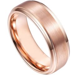 (Wholsale)Rose Tungsten Carbide Step Edges Ring-4557