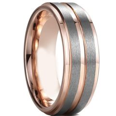 (Wholesale)Tungsten Carbide Center Groove Ring-4597