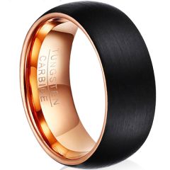 (Wholesale)Tungsten Carbide Dome Black Rose Ring-4612