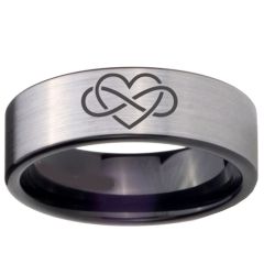 (Wholesale)Tungsten Carbide Infinity Heart Ring - TG4675