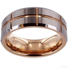 (Wholesale)Tungsten Carbide Vertical & Horizontal Groove Ring-47
