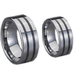 (Wholesale)Tungsten Carbide Ring With Carbon Fiber - TG706