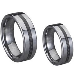 (Wholesale)Tungsten Carbide Ring With Carbon Fiber - TG707