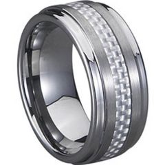 (Wholesale)Tungsten Carbide Ring With Carbon Fiber-TG714