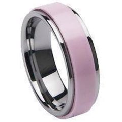 (Wholesale)Tungsten Carbide Ring With Pink Ceramic - TG721