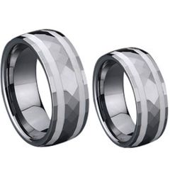 (Wholesale)Tungsten Carbide Ring With White Ceramic - TG778
