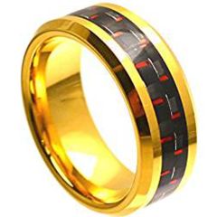 (Wholesale)Tungsten Carbide Ring With Carbon Fiber - TG795A