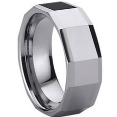 (Wholesale)Tungsten Carbide Faceted Ring - TG867