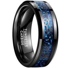 (Wholesale)Tungsten Carbide Ring With Carbon Fiber - TG878