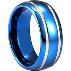 (Wholesale)Tungsten Carbide Double Groove Ring - TG920AA