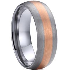 (Wholesale)Tungsten Carbide Dome Center Line Ring - TG4125A