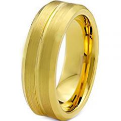 (Wholesale)Tungsten Carbide Center Groove Ring - TG129AA