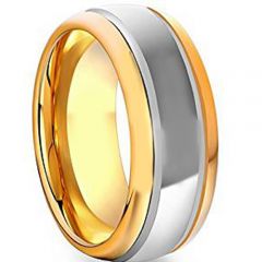 (Wholesale)Tungsten Carbide Double Groove Ring - TG1758AA