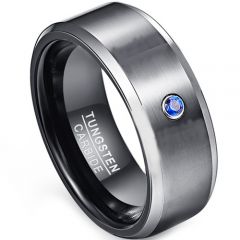 (Wholesale)Tungsten Carbide Ring With Cubic Zirconia - TG1853
