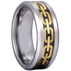 (Wholesale)Tungsten Carbide Key Chain Inlays Ring - TG2039