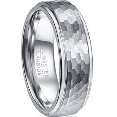 (Wholesale)Tungsten Carbide Hammered Ring - TG2093